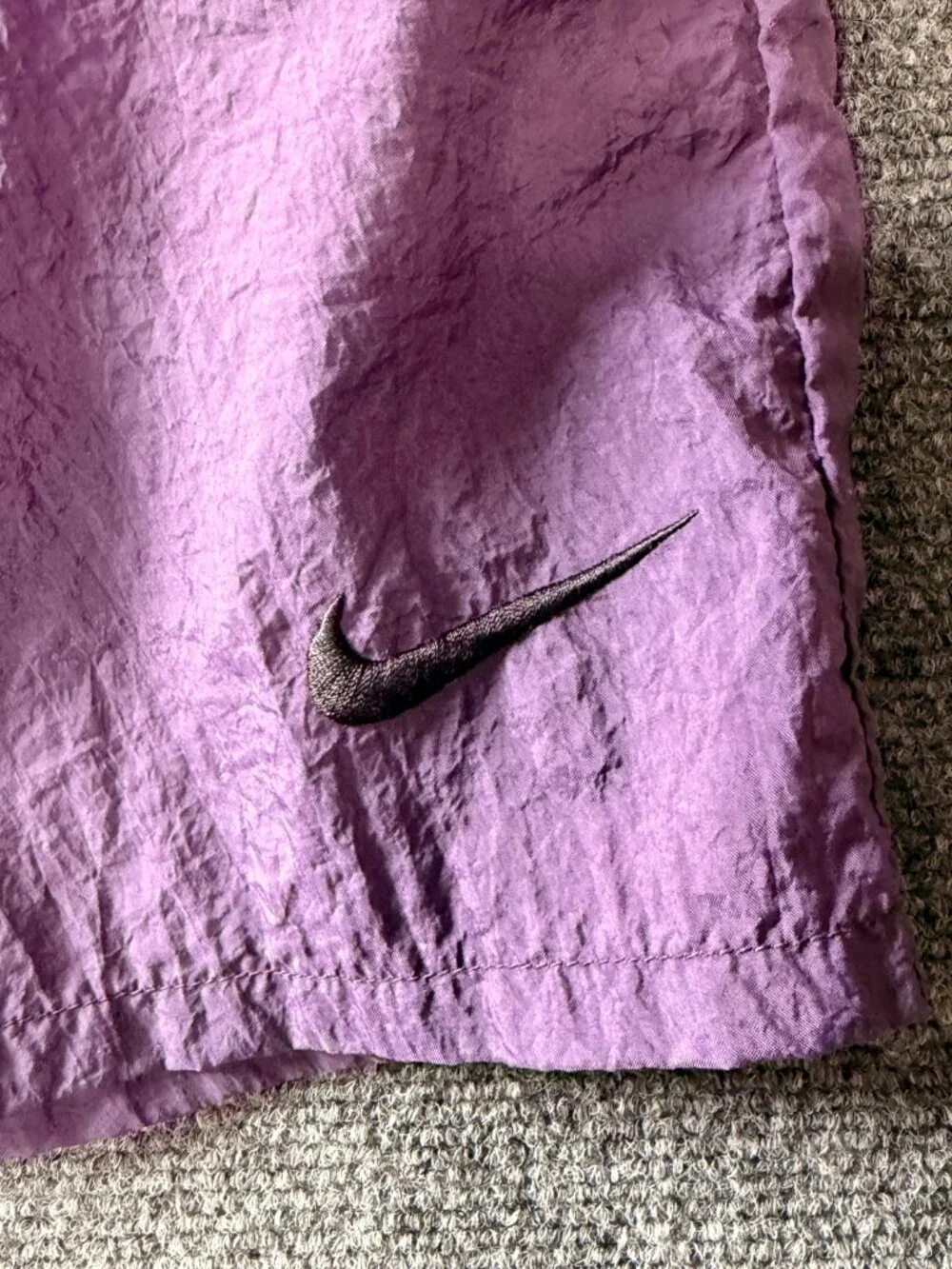 Nike Swim Shorts Purple Nylon Mens XL Vintage 90s Swoosh Colorblock Mesh Lined